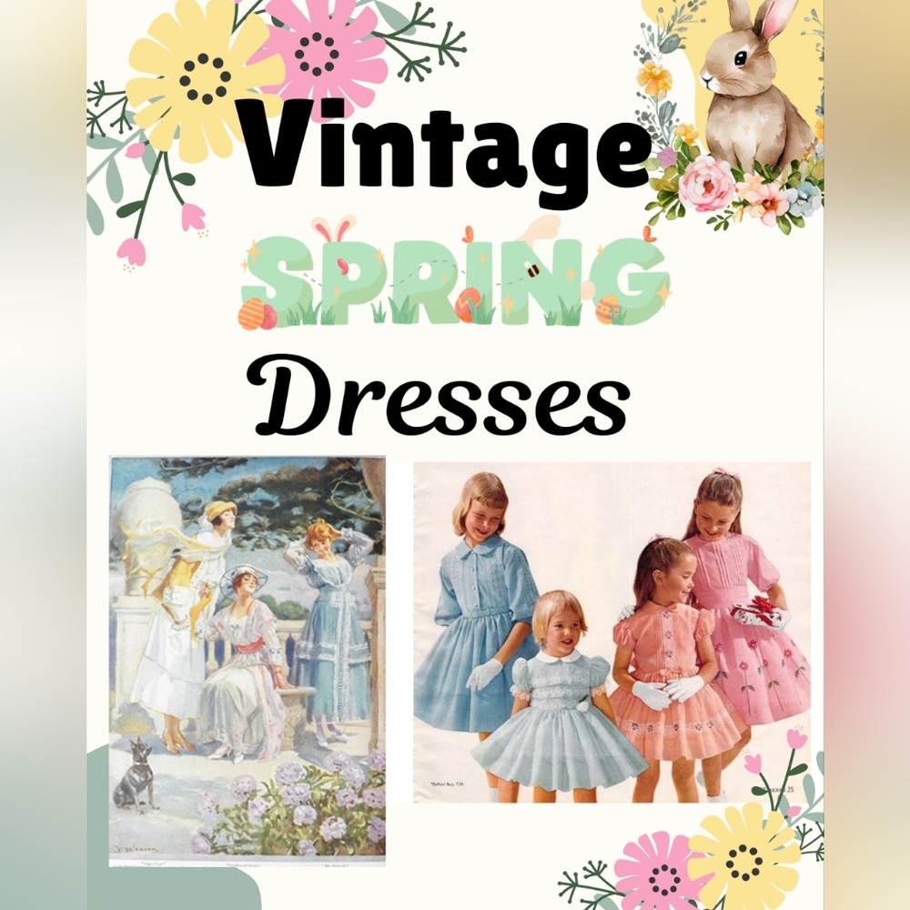 50s 60s 70s 80s 90s Y2K Vintage Easter Spring Dresses